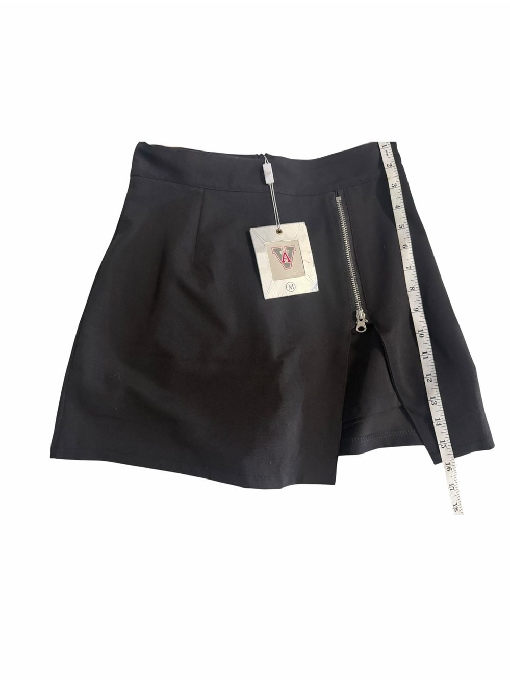 Black Mini varsity skort with Side Zip Detail medium